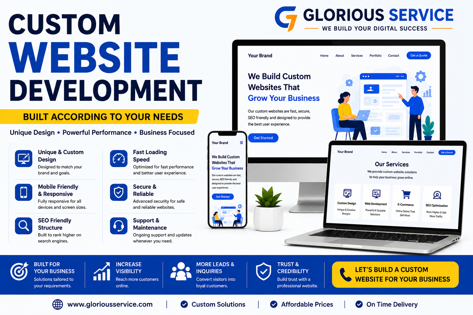 Custom Website Development – Glorious Service 🌐🚀